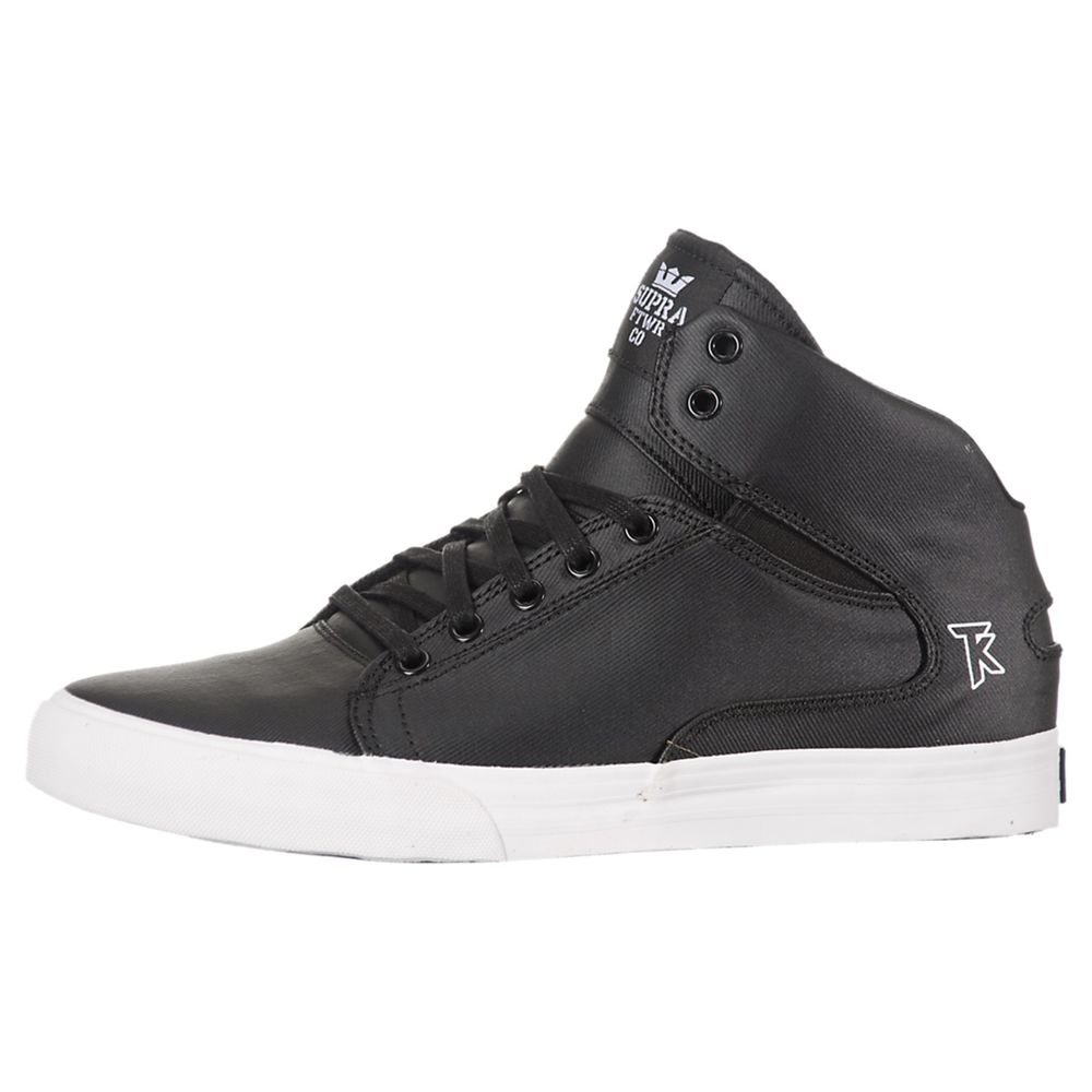 Chaussures de Skate Supra Society Mid Noir Black Homme | KSI-60356369